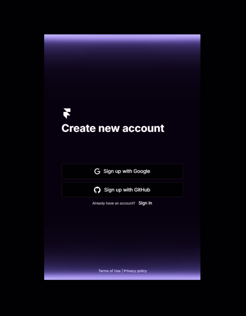 Cover image for Sign Up page design for framer. Concept.
