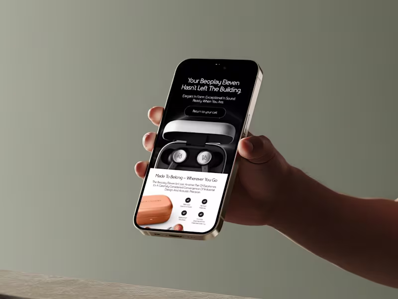 Cover image for Bang & Olufsen Beoplay Eleven Cart Recovery Email Design