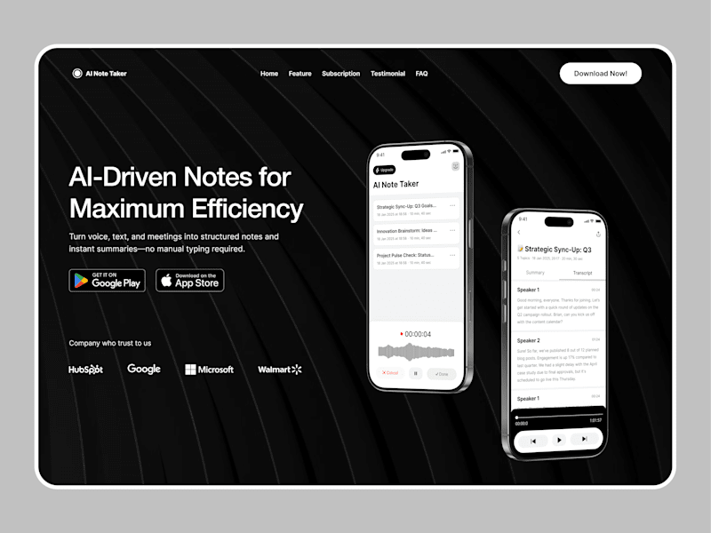 Cover image for AI Note Taker App Development