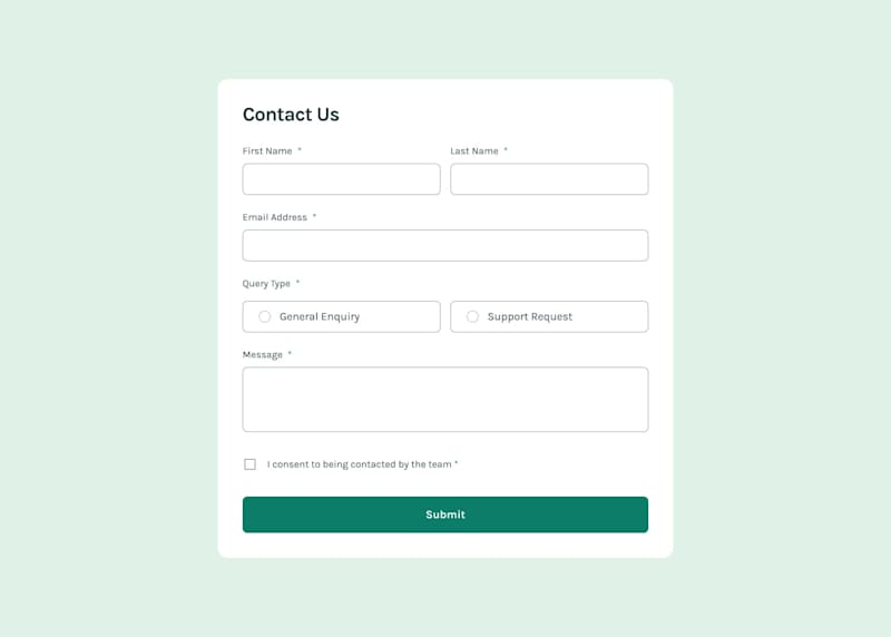 Cover image for Contact Us Form