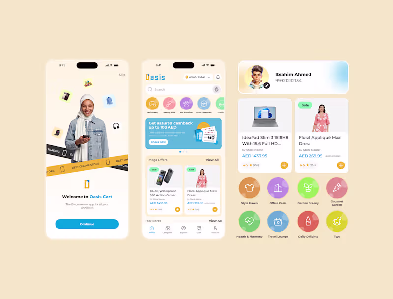 Cover image for UI/UX Design for OasisCart E-commerce Platform
