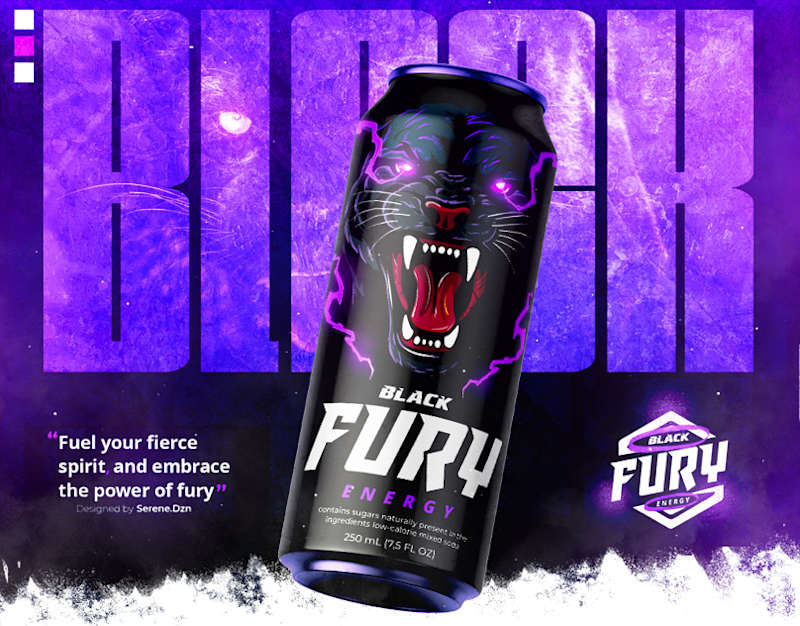 Cover image for Black Fury | Energy Drink Packaging :: Behance