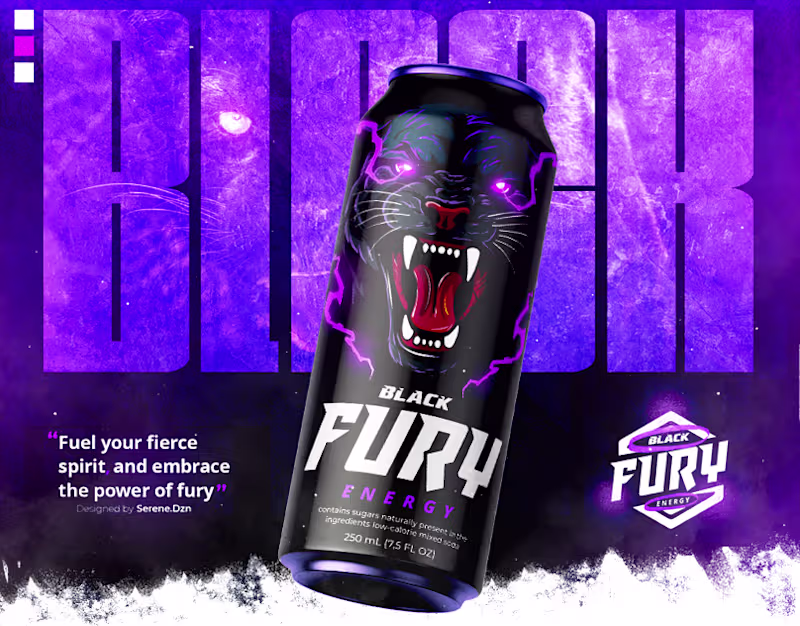 Cover image for Black Fury | Energy Drink Packaging :: Behance