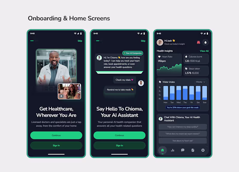 Cover image for Some screens from the Cyberclinic mobile app redesign i rece...