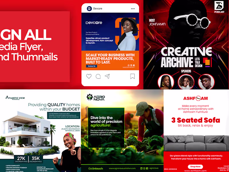 Cover image for Graphic design for social media, events, and brand content. 