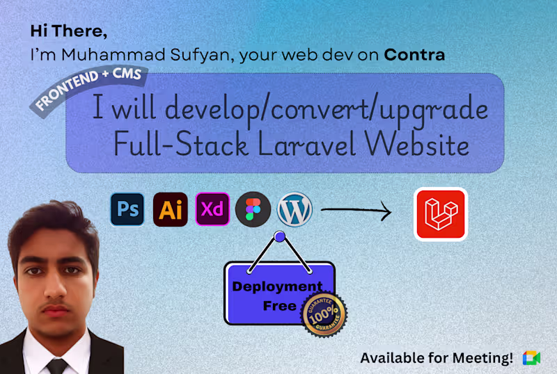 Cover image for I will develop your Laravel website with CMS!