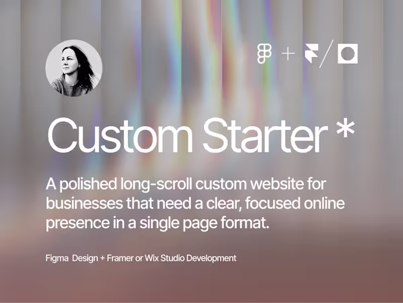 Cover image for Framer or Wix Studio Design + Development *