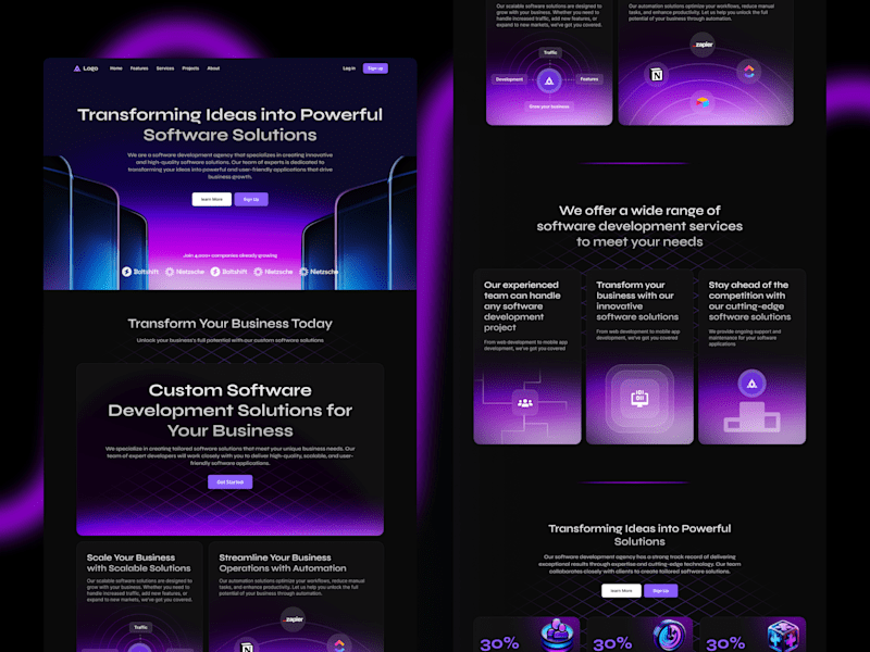 Cover image for CodeCraft Solutions - Software Development Agency Website Design