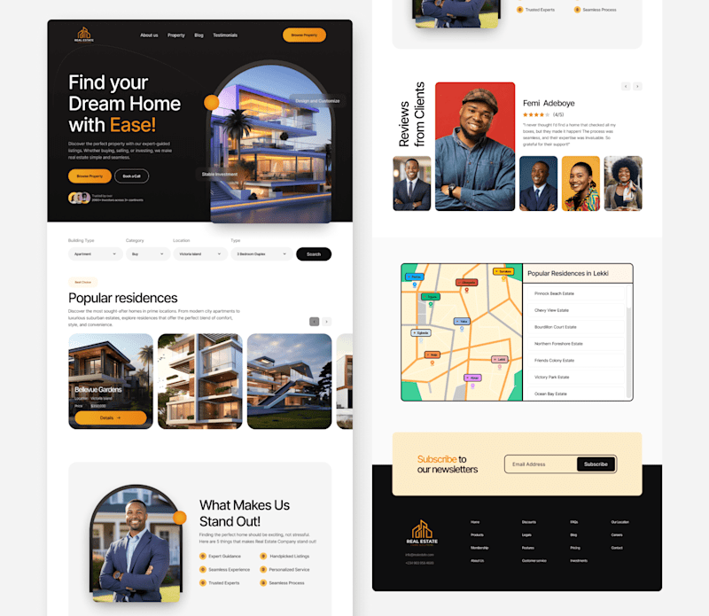 Cover image for Real Estate Landing Page UI/UX Design