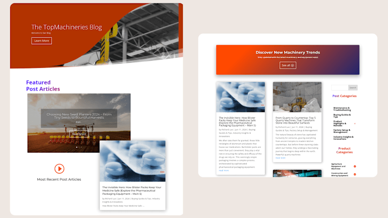 Cover image for Engagement-focused WP Blog Design for Industrial E-Commerce-Divi