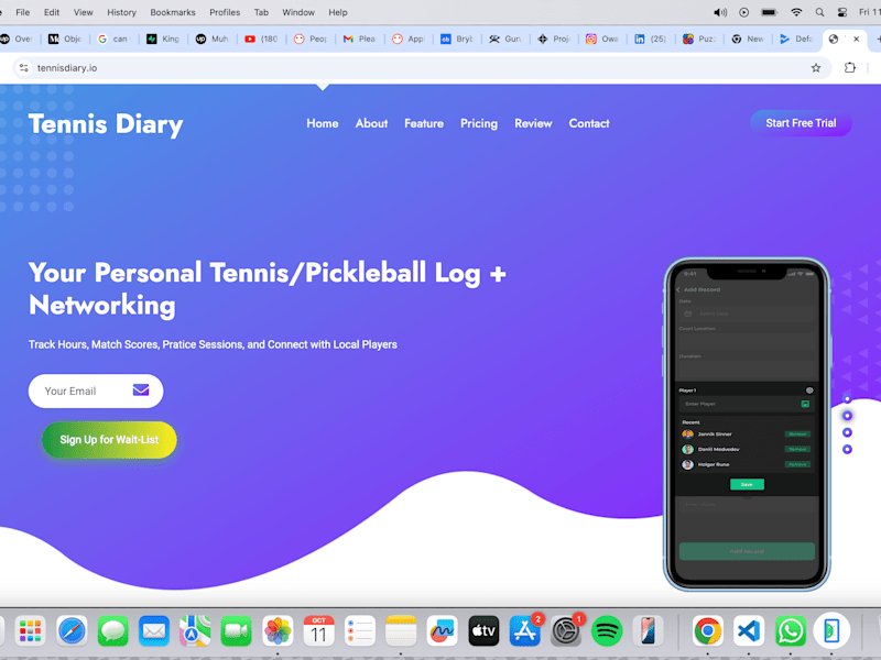 Cover image for Tennis Diary for Logging and tracking Tennis Activitie