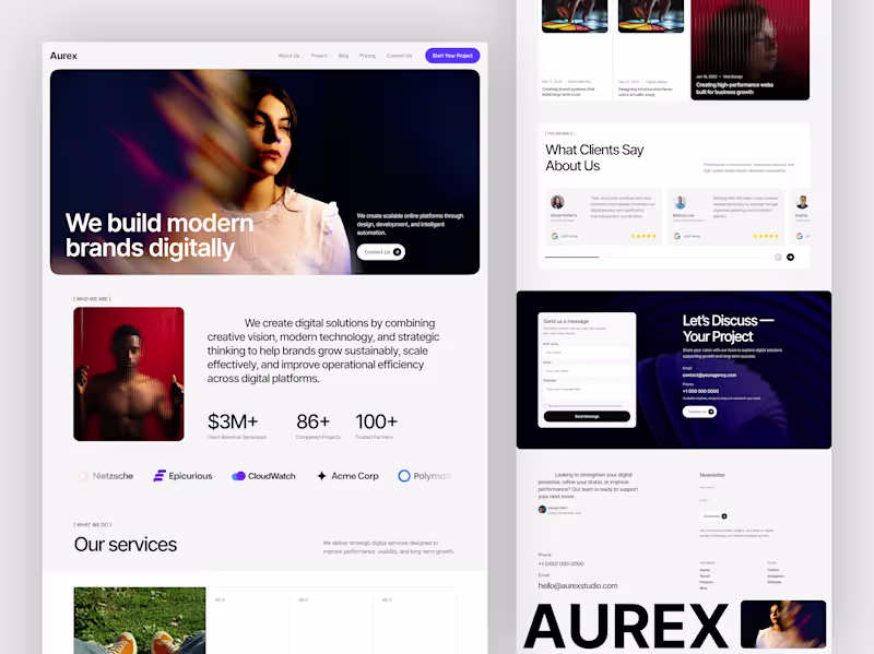 Cover image for Aurex - Digital Agency Website
