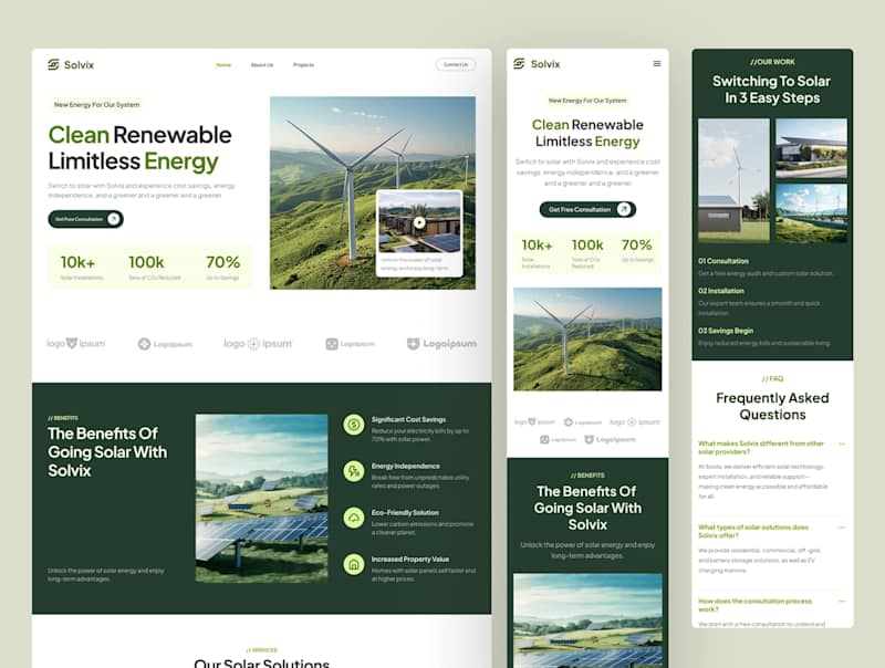 Cover image for Solar Panel Website UI Design
