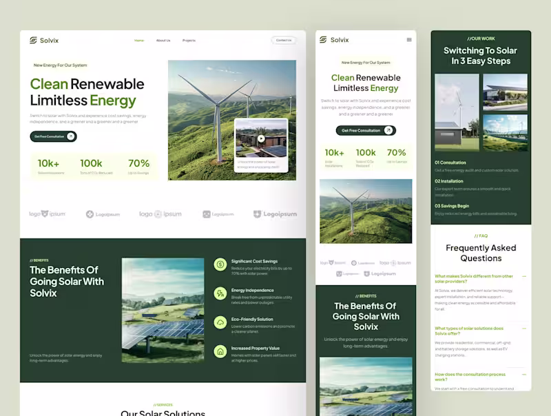 Cover image for Solar Panel Website UI Design