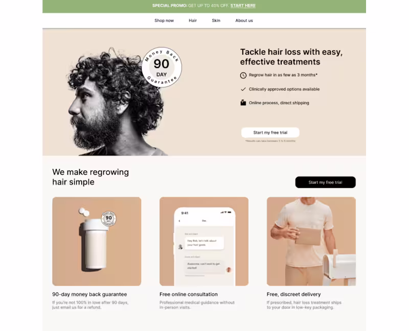 Cover image for Hair-loss treatment full store setup