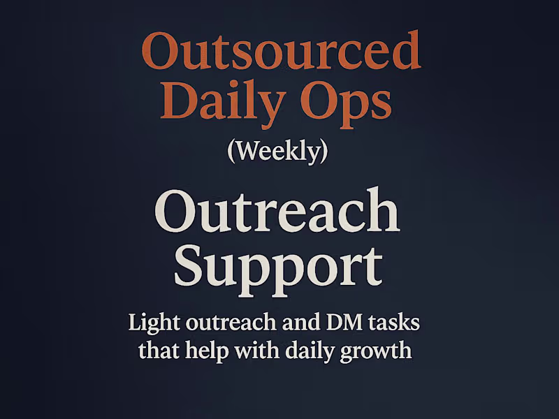 Cover image for Creator Outreach&Daily Ops (weeekly)