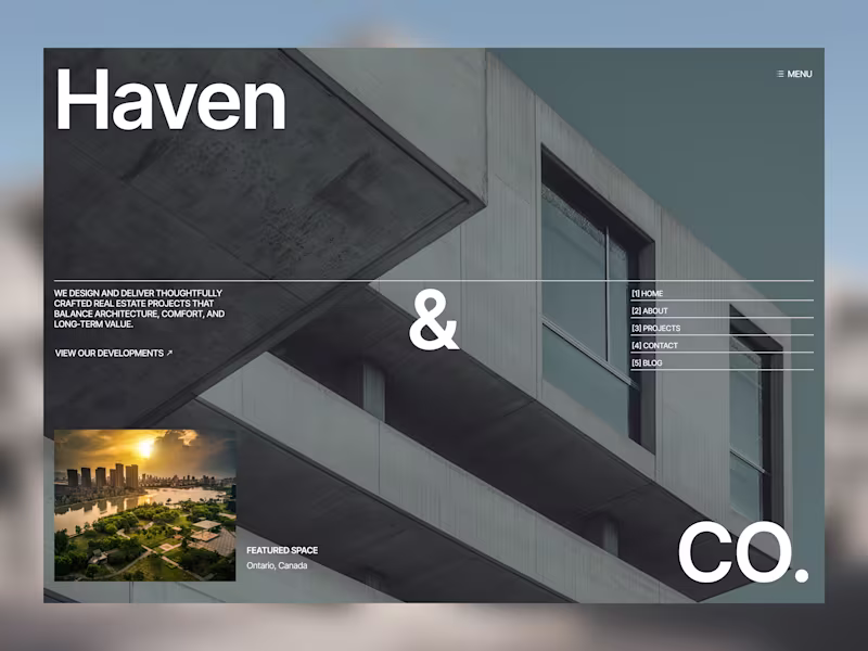 Cover image for Luxury Real Estate Website Design for Haven & Co.