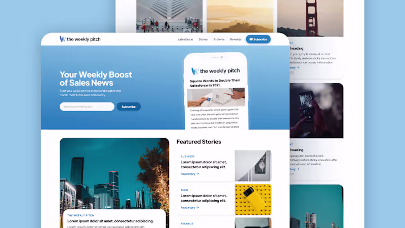 Cover image for The Weekly Pitch | Newsletter Website