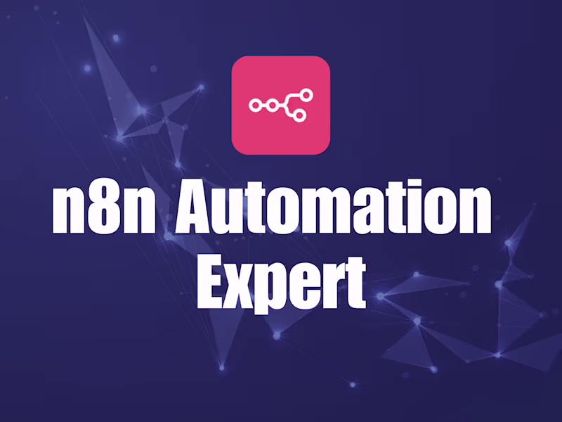 Cover image for n8n Workflow Automation | Custom n8n Integration & AI Automation