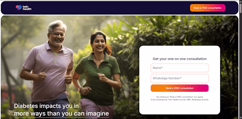 Cover image for Twin Health - Website Redesign