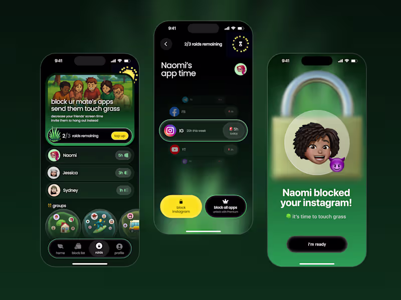Cover image for Touch Grass Mobile App UI Design