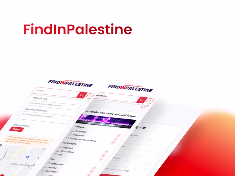 Cover image for FindInPalestine Business Directory Development