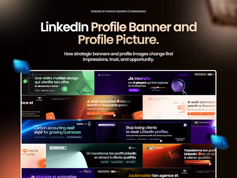 Cover image for LinkedIn Banner and Profile Image Design for Founders