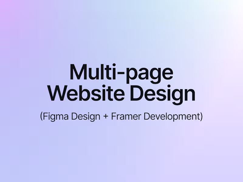 Cover image for Multi-page Website Design