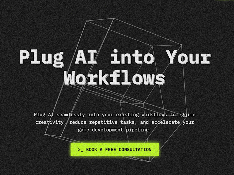 Cover image for Landing Page for AI Consultancy in the Video Game Industry