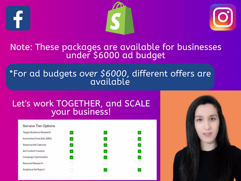 Cover image for Facebook & Instagram Ads management for E-commerce ( Shopify )