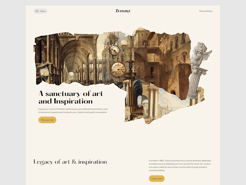 Cover image for Tessura Museum Website Interface