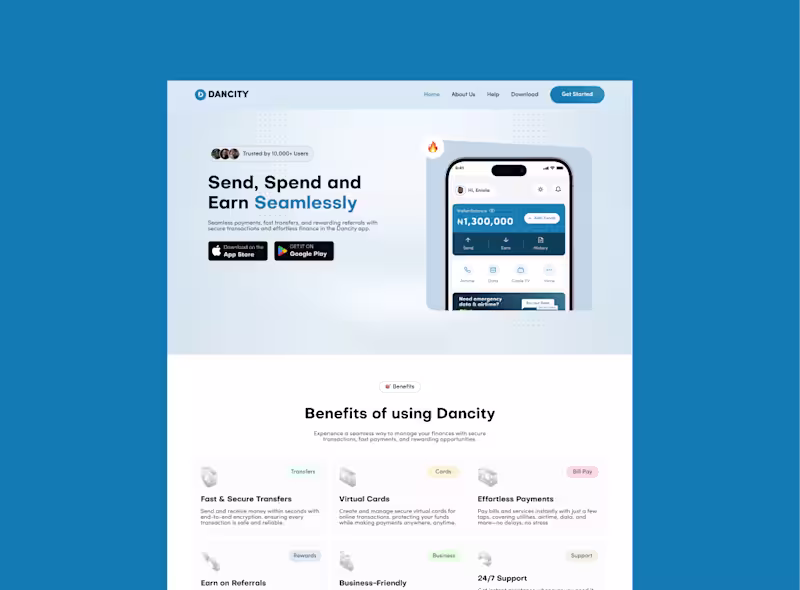 Cover image for Dancity Landing Page Design