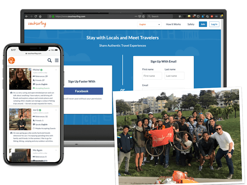 Cover image for Couchsurfing Homepage