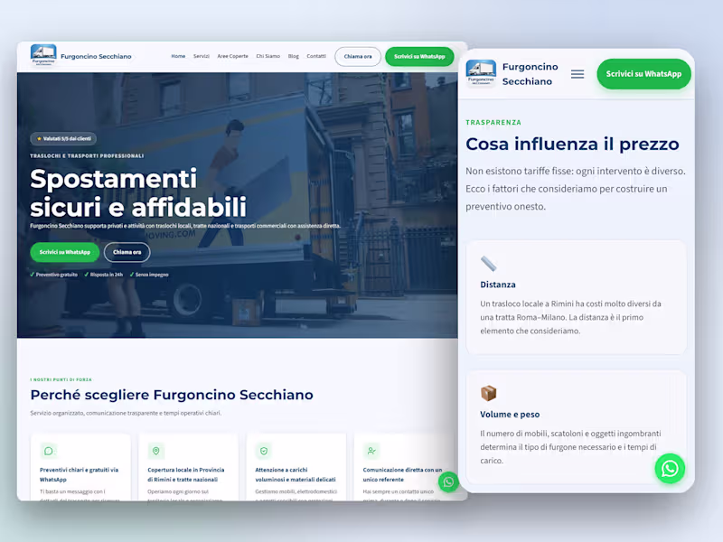 Cover image for Furgoncino Secchiano Website for Italian