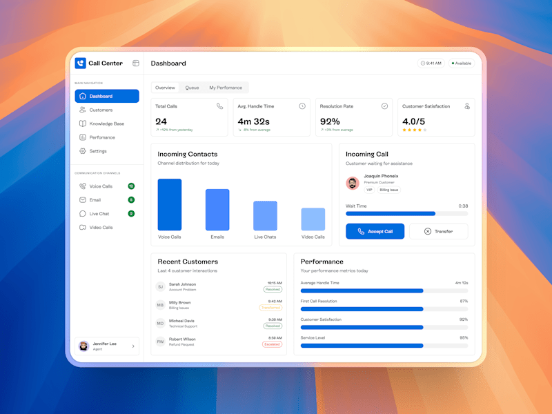 Cover image for LSA Dashboard - Call Center Agent Interface