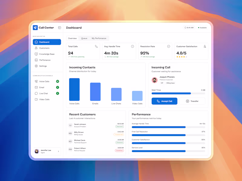 Cover image for LSA Dashboard - Call Center Agent Interface