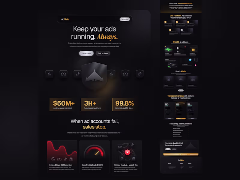 Cover image for Apptics Stealth Landing Page and Brand Identity