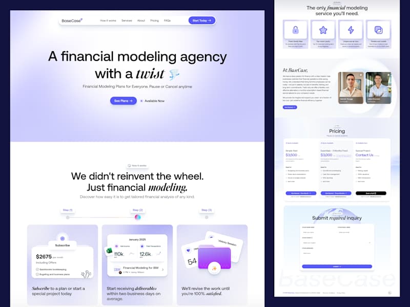 Cover image for Finance Management Agency Landing Page Design for BaseCase Pro