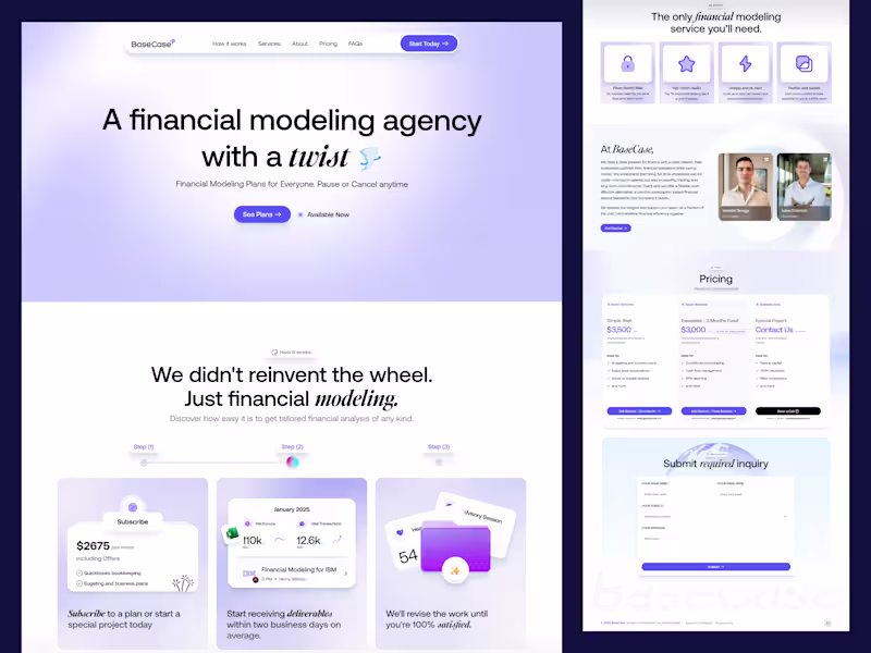 Cover image for Finance Management Agency Landing Page Design for BaseCase Pro