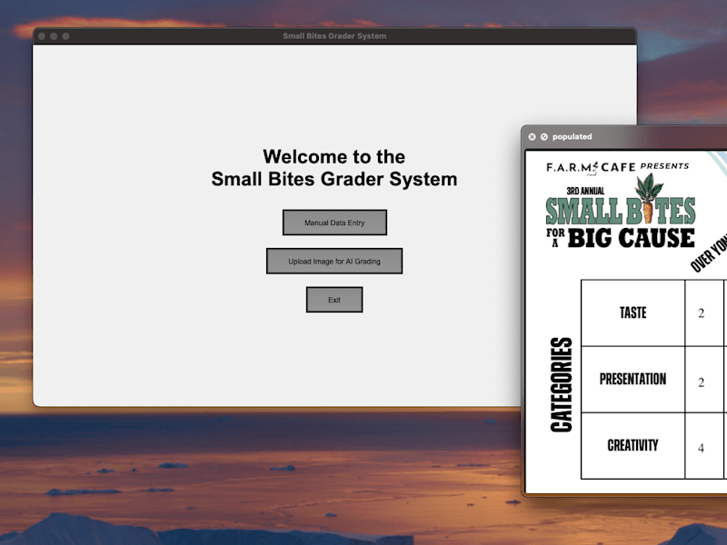 Cover image for AI Grading Application for Small Bites Event