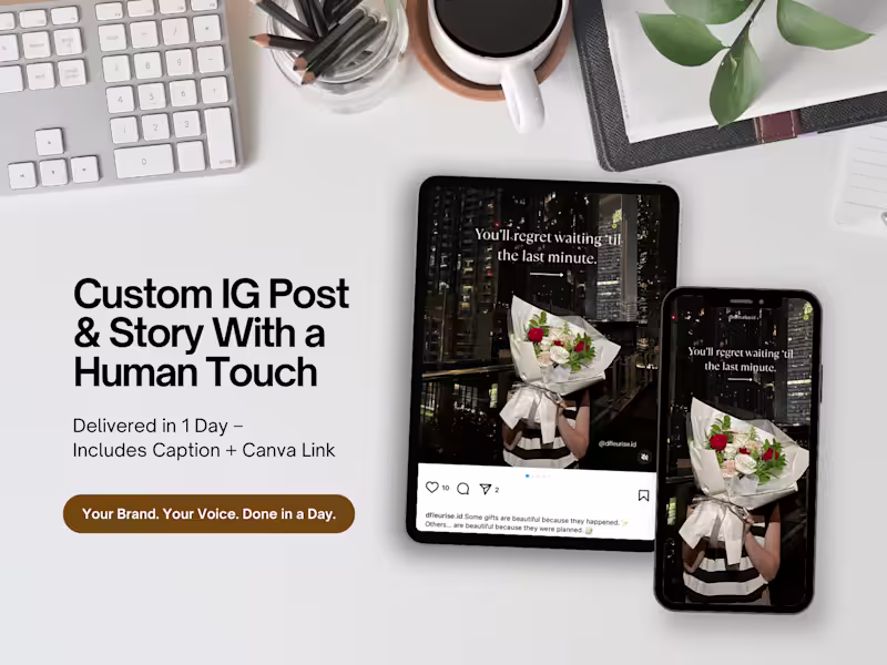 Cover image for Custom IG Post & Story With a Human Touch – 1-Day Delivery