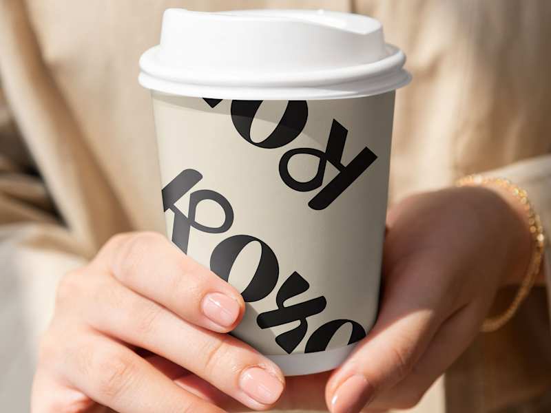 Cover image for Paper coffee cup Label Design, Illustrator
