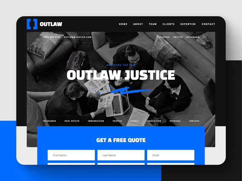 Cover image for OUTLAW: Law Firm Website Template