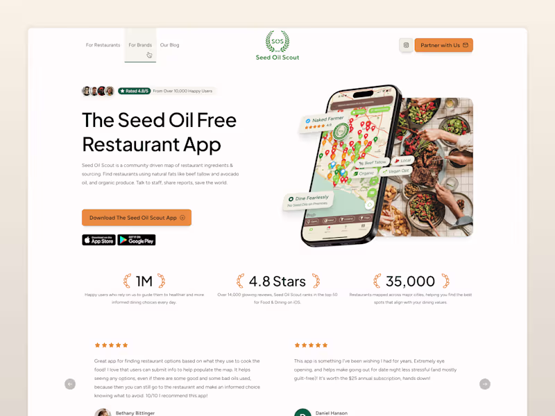 Cover image for Seed Oil Scout - Consumer Landing Page.