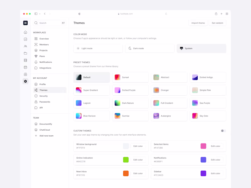 Cover image for App Theme Settings