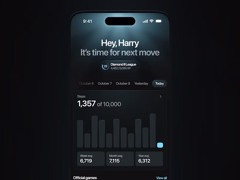 Cover image for Moonwalk app — homepage exploration ✨