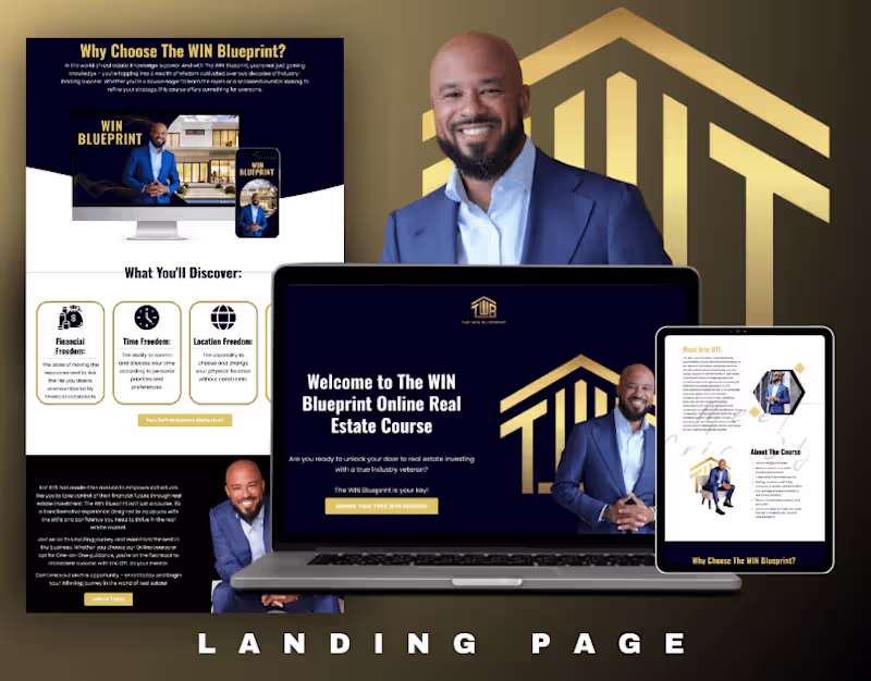 Cover image for  WIN Blueprint Online Real Estate Course landing page