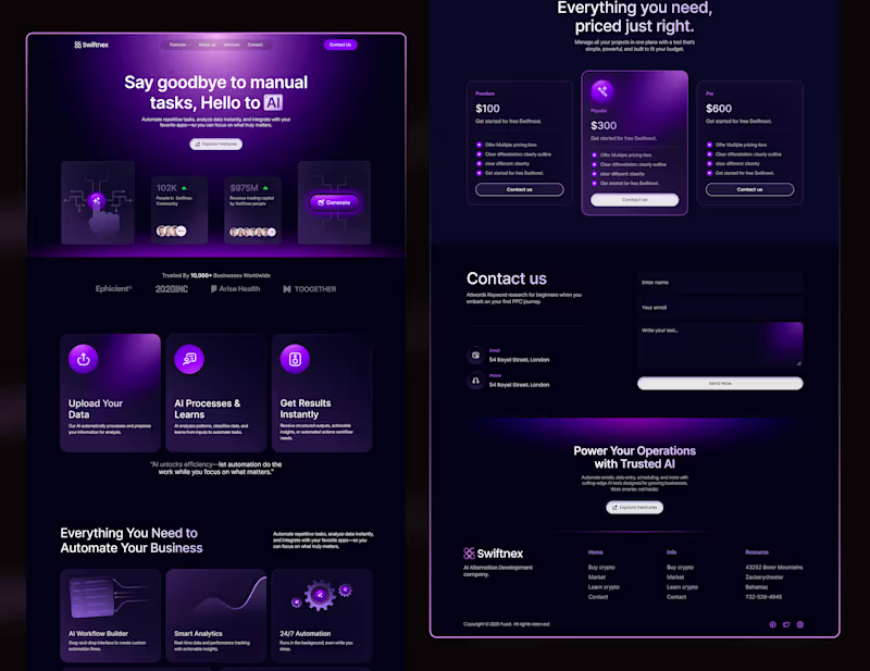 Cover image for AI Agents – Smart Automation Landing Page | Clean SaaS UI/UX