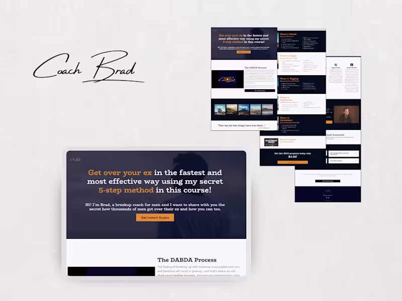 Cover image for Sales Page design and build for a breakup coach