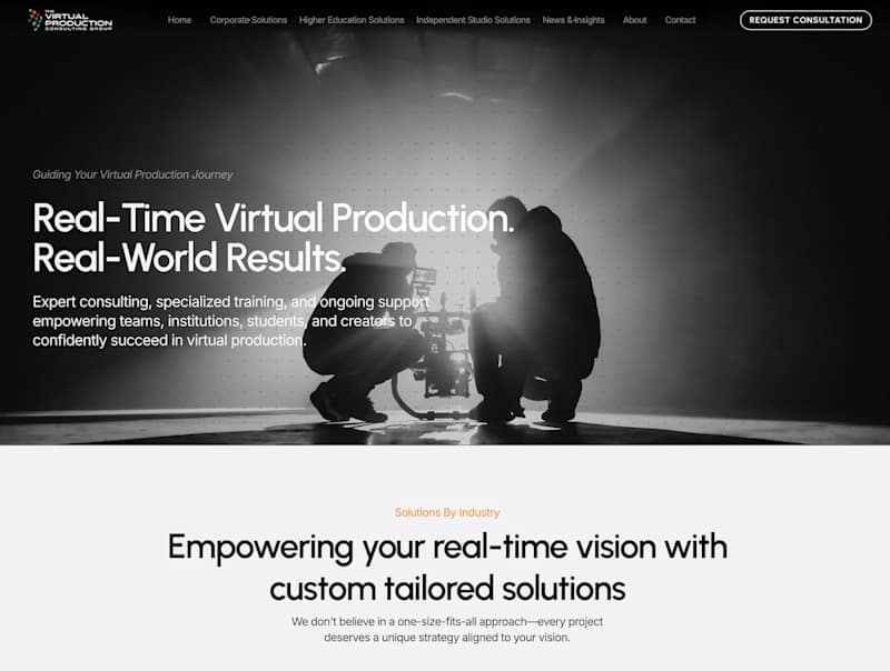 Cover image for Framer Website - The Virtual Production Consulting Group